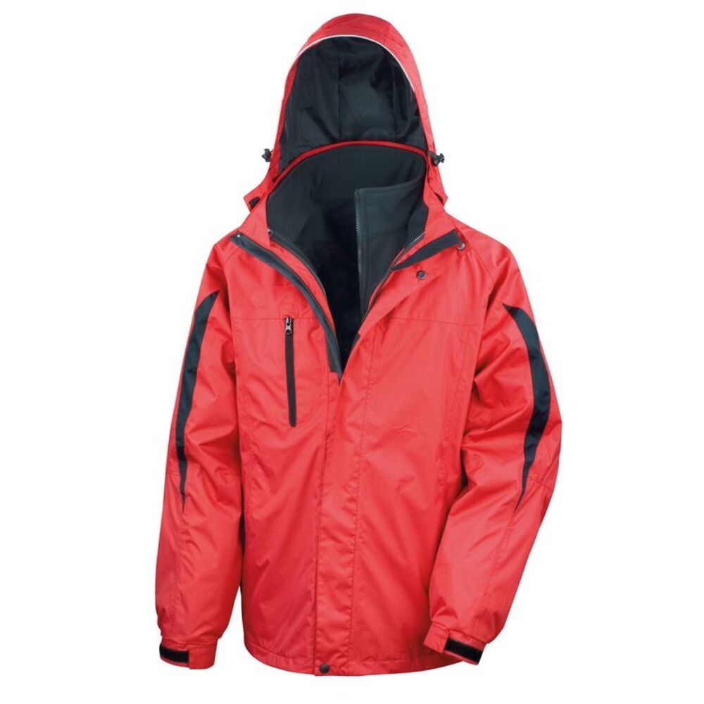 Result Mens 3 in 1 Travel Jacket / Red/Black